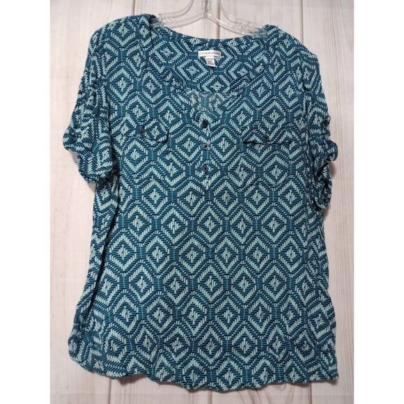 Croft & Barrow Women Tops Extra Large Petite Blue - Picture 1 of 7